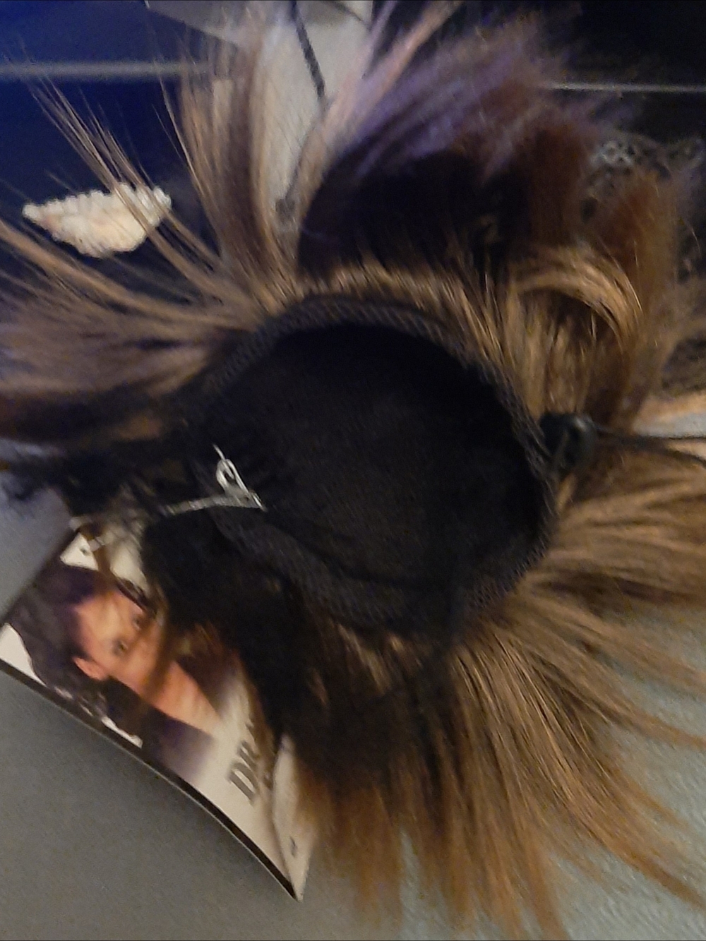 Brown Faux Fur Hair Scrunchie with Elastic